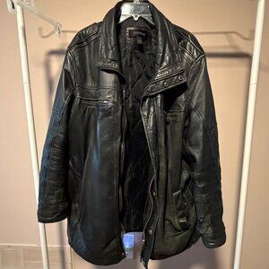 Danier Men’s Black Leather Jacket – 2XL – Genuine Leather